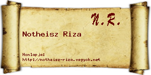 Notheisz Riza névjegykártya